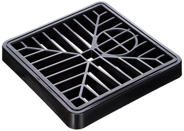 Bulk hårdvara - BH05743 - Plast Gulley Grille, 150 mm (6") fyrkantig - svart, paket med 2