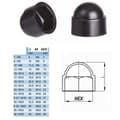 Miniatyrbild 2 av 2: 5x TÄCKMUTTER Diameter M4 / Hexagonal NYCKEL 7mm SVART PLAST PLAST KAPP AUTOSKRUV
