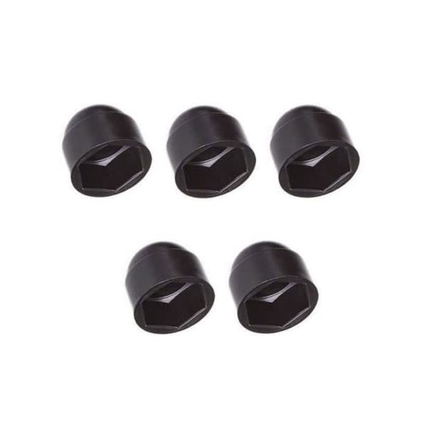 5x TÄCKMUTTER Diameter M4 / Hexagonal NYCKEL 7mm SVART PLAST PLAST KAPP AUTOSKRUV