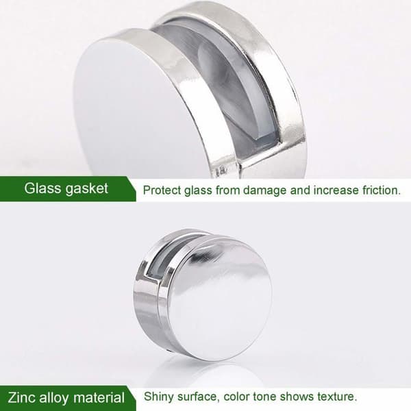 Jeezao väggspegelfäste Fästklämmor Badrum, zinklegering glas Hylla distans 12 delar