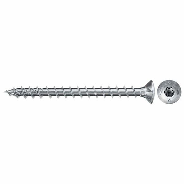 Fischer - 670663 - PowerFast II träskruv 4,5X40 Försänkt huvud, TX-drivning, vit zinkpläterad, helgänga/Låda med 50 st