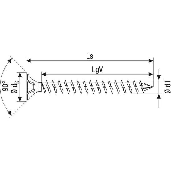 SPAX Set om 20 skruvar för träkonstruktion, 12 x 600 mm, T-STAR plus, fäste med frästa spår, komplett gängad, spets