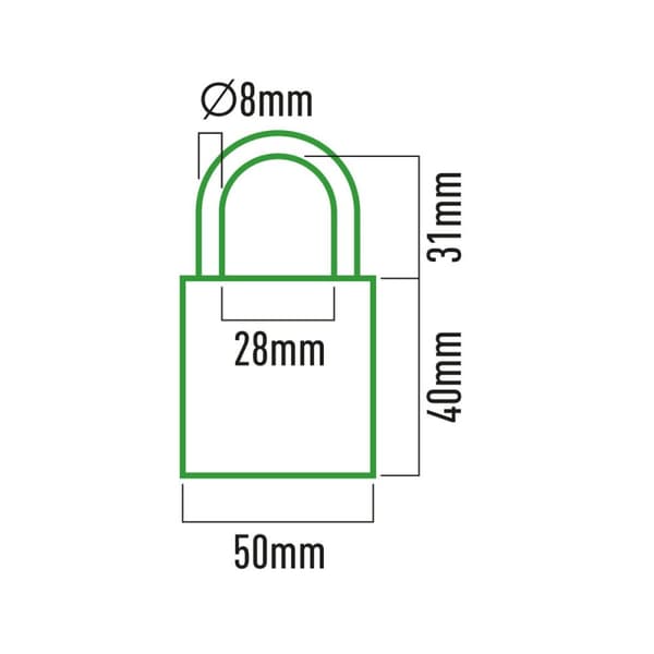 Hänglås med nyckel EDM 85210 Mässing Båge 50 x 30 mm