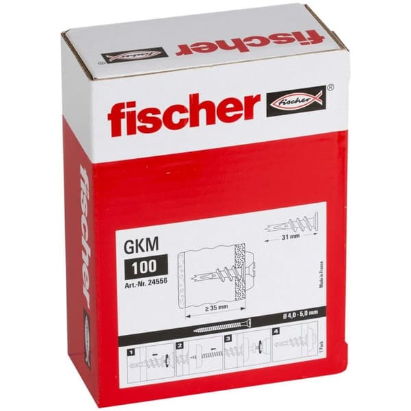 Låda med skruvar Fischer gkm 24556 Metall Gips