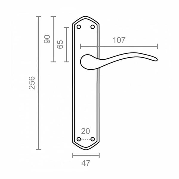 uppsättning handtag EDM 85432 202 25,6 x 4,7 cm