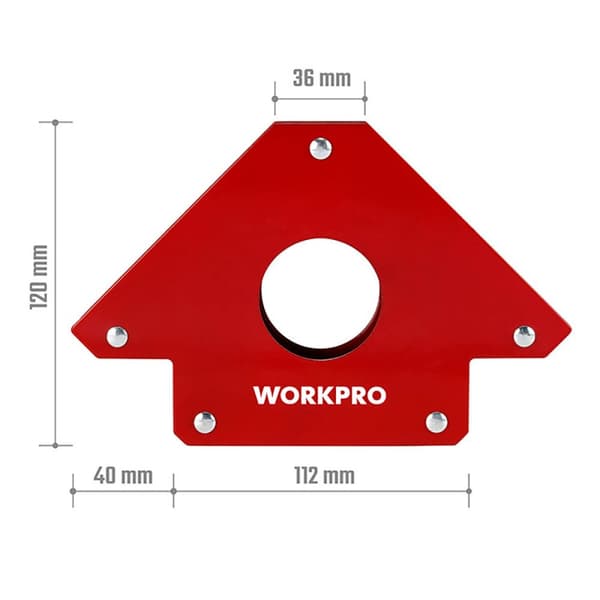 Magnetisk svetsvinkel Workpro 5" 12,5 cm