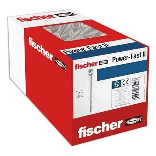 Skruv för agglomerat - Fischer - Power-Fast II - 4 x 45 mm - Fäste med försänkta huvud - Galvaniserad