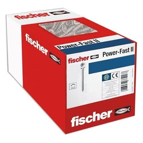 Vis för agglomererat - Fischer - Power-Fast II - 3,5 x 16 mm - Försänkt huvud - Galvaniserad blå