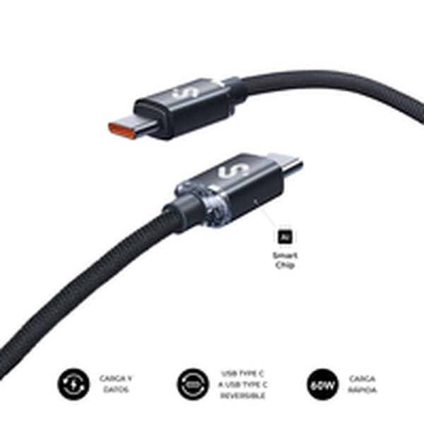 USB-C til USB-C-kabel Subblim OPTIMUS Sort 2 m