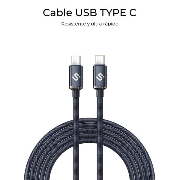 USB-C til USB-C-kabel Subblim OPTIMUS Sort 2 m