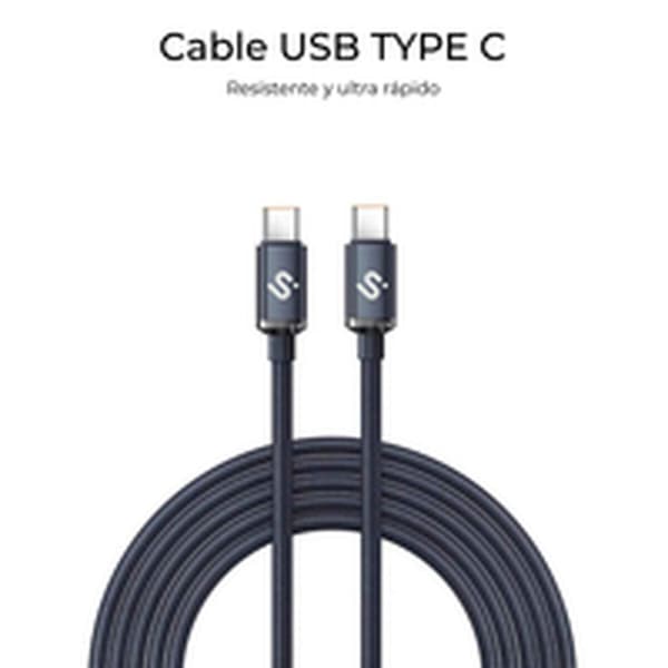 USB-C til USB-C-kabel Subblim OPTIMUS Sort 2 m