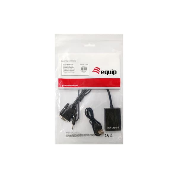 VGA till HDMI med Audio Adapter Equip 119038 Svart 20 cm