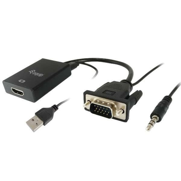 VGA till HDMI med Audio Adapter Equip 119038 Svart 20 cm
