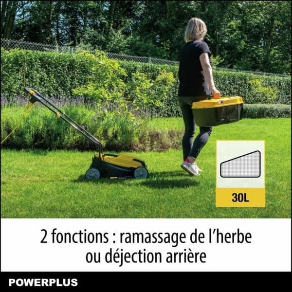 Plæneklipper Powerplus POWEG62203 30 L 1000 W 230 V 32 cm 20-70 mm