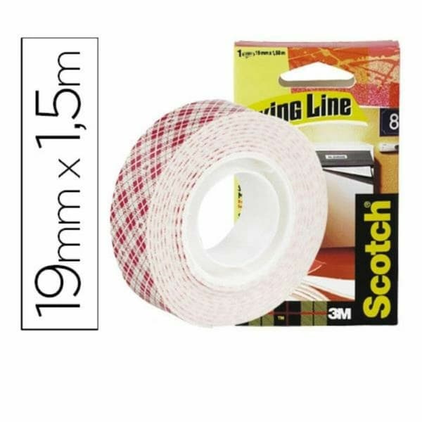 Dubbelsidig Tejp Scotch 19 mm x 1,5 m Svart Röd Grå