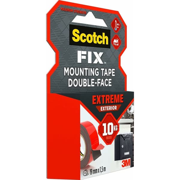 Dubbelsidig Tejp Scotch 19 mm x 1,5 m Svart Röd Grå