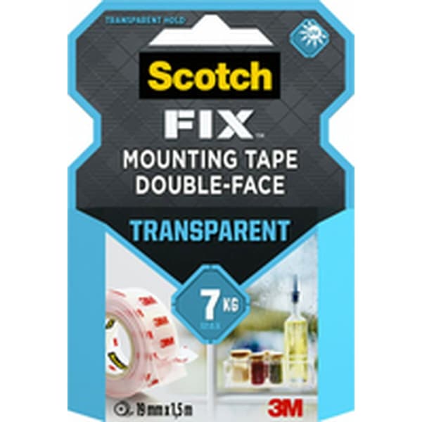 Kaksipuolinen teippi Scotch Läpinäkyvä 19 mm x 1,5 m