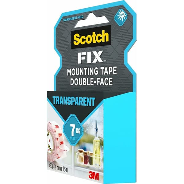 Kaksipuolinen teippi Scotch Läpinäkyvä 19 mm x 1,5 m