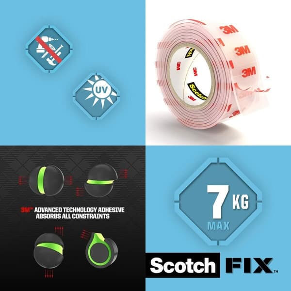 Kaksipuolinen teippi Scotch Läpinäkyvä 19 mm x 1,5 m