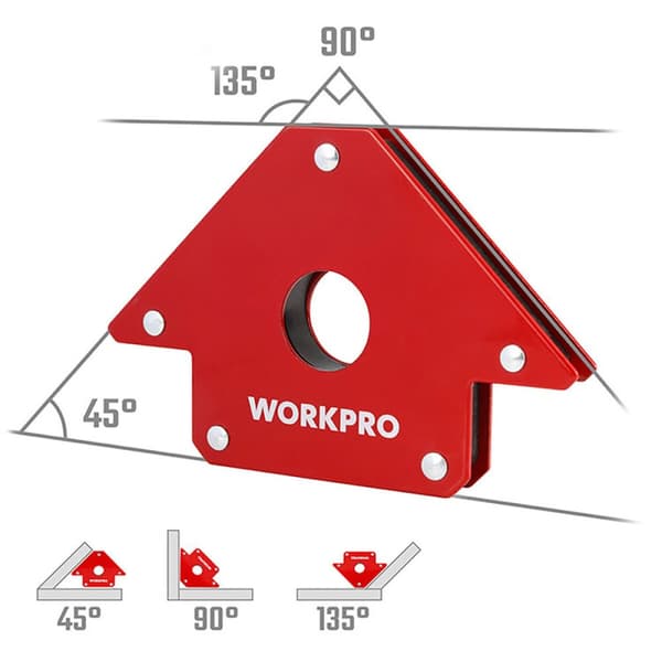 Magnetisk svejsevinkel Workpro 4" 10 cm