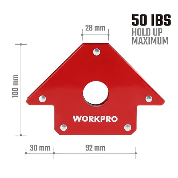 Magnetisk svejsevinkel Workpro 4" 10 cm