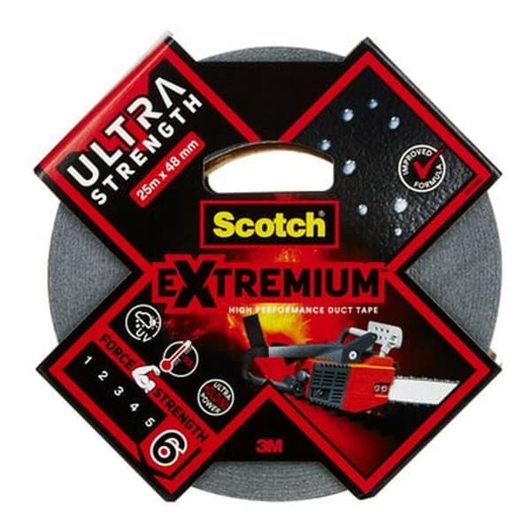 Gaffertape Scotch extremium 6 ultra 10 m x 24 mm Sort 6 Dele