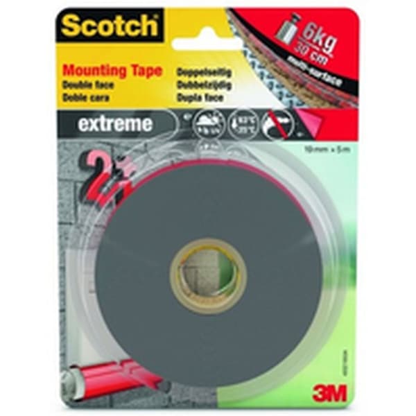 Dobbeltsidet Tape Scotch extreme 19 mm x 5 m Grå
