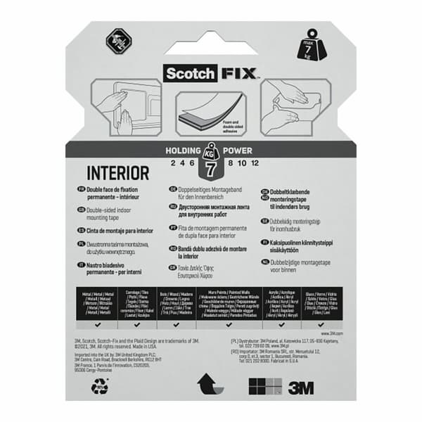 Dobbeltsidet Tape Scotch 19 mm x 5 m Hvid