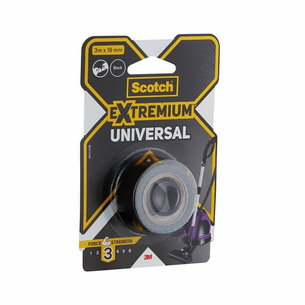 Gaffertape Scotch extremium 3 universal Sort 3 m x 19 mm