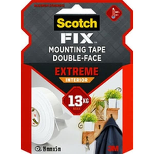 Dobbeltsidet Tape Scotch extreme 19 mm x 5 m Hvid