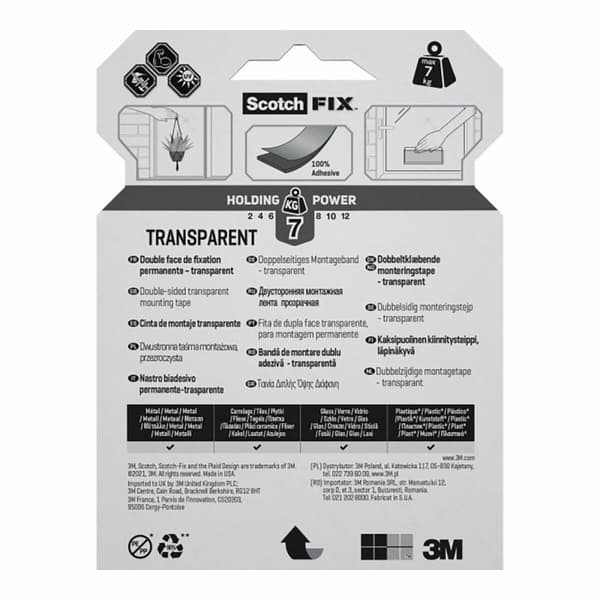 Dobbeltsidet Tape Scotch Gennemsigtig 19 mm x 5 m