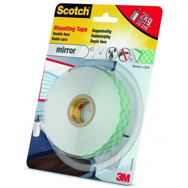 Kaksipuolinen teippi Scotch 19 mm x 5 m Läpinäkyvä Peilit