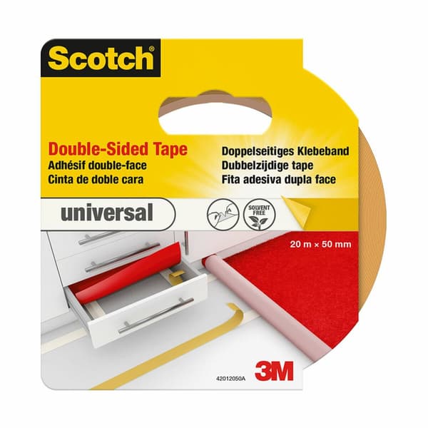 Kaksipuolinen teippi Scotch 20 m x 50 mm Valkoinen