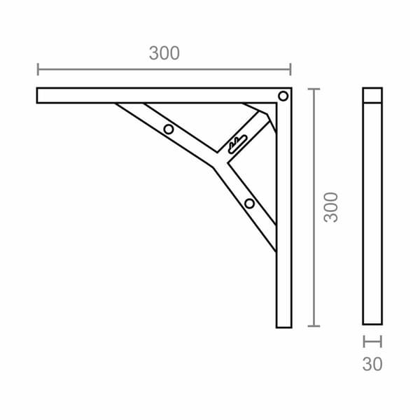 Vinkelfeste Micel plm06 Skinnende Forkrommet 30 x 30 cm