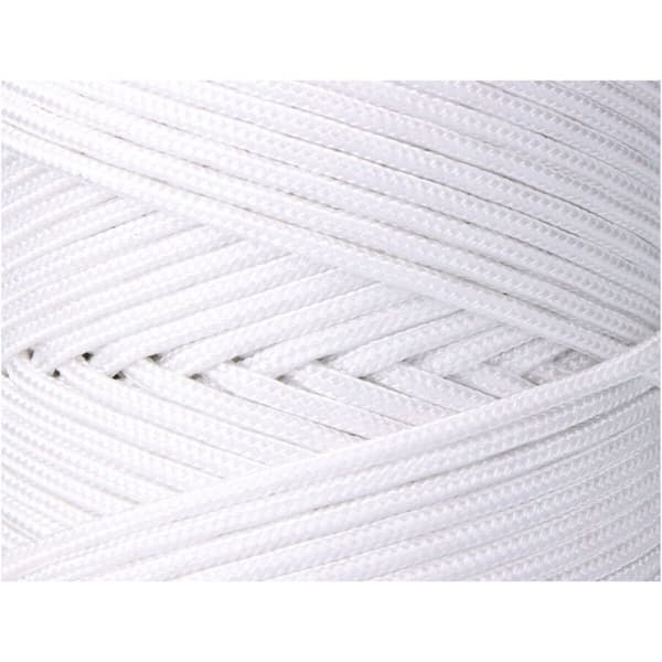 Snørebånd, ledning EDM 87915 Hvid polypropylen 5 mm x 200 m Fletning