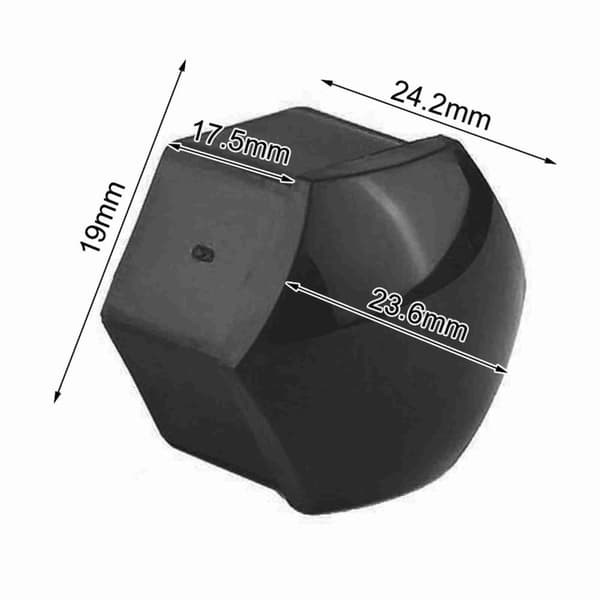20stk 19mm bil hjul møtrik kapsler autohub skruelåg bolt fælge udvendigt dæksel (sort)