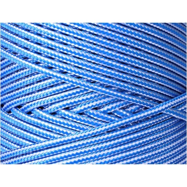 Skosnøre, snor EDM 87913 Blå Hvit polypropylen 5 mm x 200 m Pyntebånd