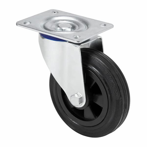 Rueda Ruedas Alex Sort Gummi Poliamix Ø 12,5 cm 110 kg drejelig