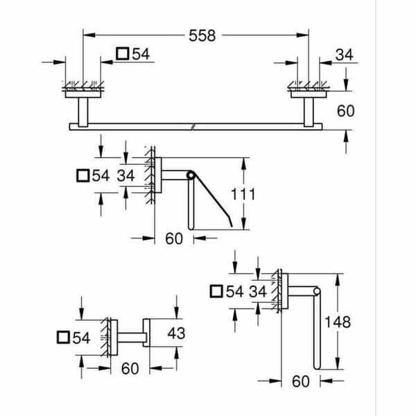 Hane med blandingsbatteri Grohe Metal