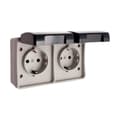 Miniatyrbild 1 av 2: Eluttag Solera Med lock Double Grå 16 A Yta