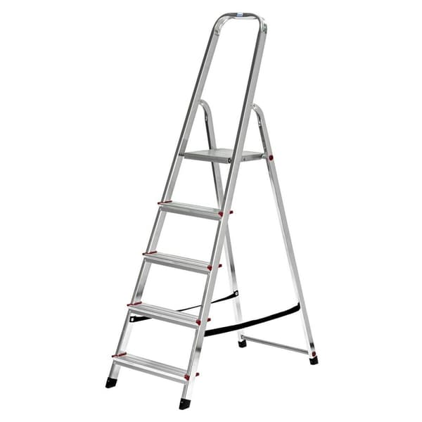 Hoppvikbar trappstege, 5 steg Krause 729 Silvrig Rostfritt stål Aluminium