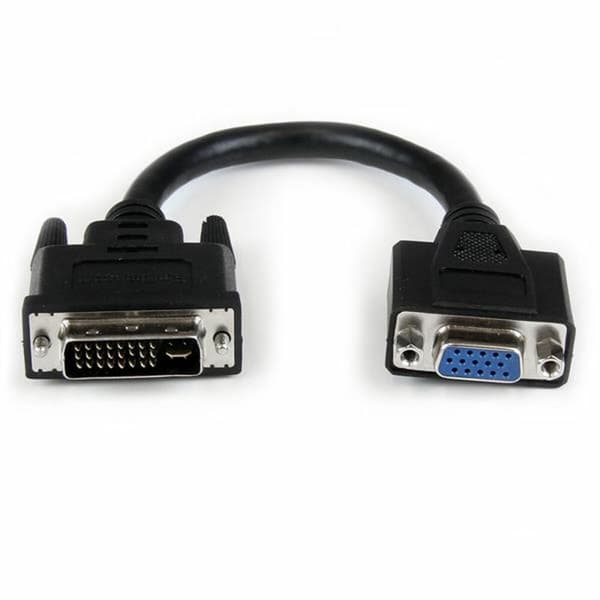 DVI-I til VGA-kabel Startech DVIVGAMF8IN Sort 0,2 m