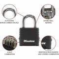 Miniatyrbillede 3 af 4: Kombination hængelås Master Lock M178EURD Stål Zink Sort