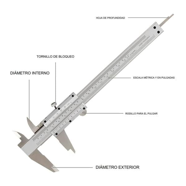Manometer Workpro Vernier Aluminium 0,02 mm