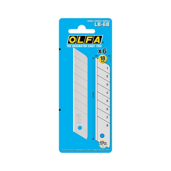 Knivblad Olfa lb-6b 18 mm stykkevis 6 enheder