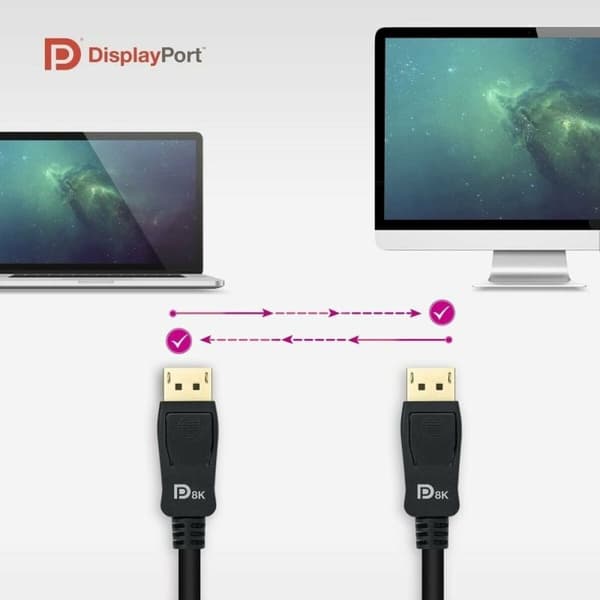 DisplayPort-kabel NANOCABLE 10.15.2501 Sort 1 m