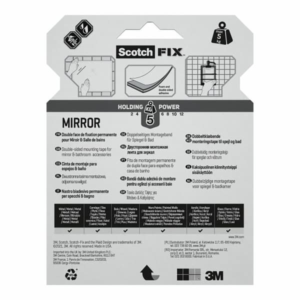 Dobbeltsidet Tape Scotch 5 kg 19 mm x 5 m Gennemsigtig Spejle
