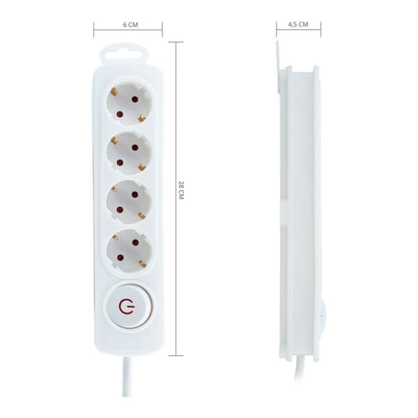 4-stiks bundkort med tænd/sluk-knap TM Electron 250 V