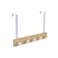 Miniatyrbillede 1 af 3: Knagerække til dør Home ESPRIT Hvid Metal Bambus 38,5 x 4,8 x 25,5 cm