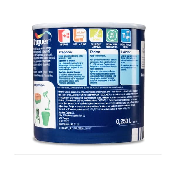 Akryllack Bruguer 5160685 250 ml Permanent White Matt